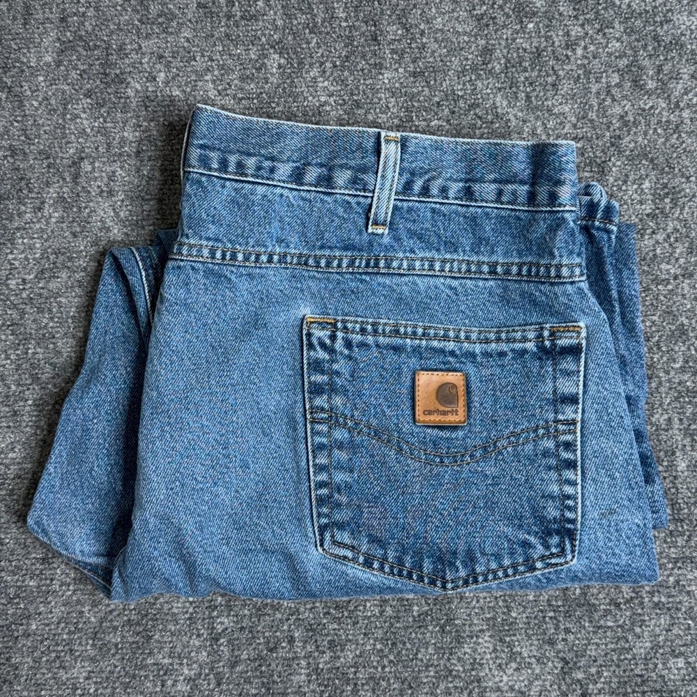Carhartt B160 DST Relaxed Fit Straight Leg Jeans Mens 40x28 Medium Wash Denim